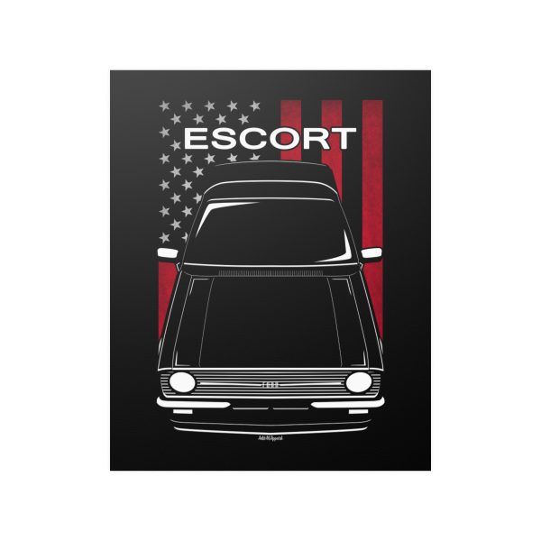 Ford Escort RS1800 1975-1980 Poster - US Flag Print 16 x 20 inch by Auto Art Apparel