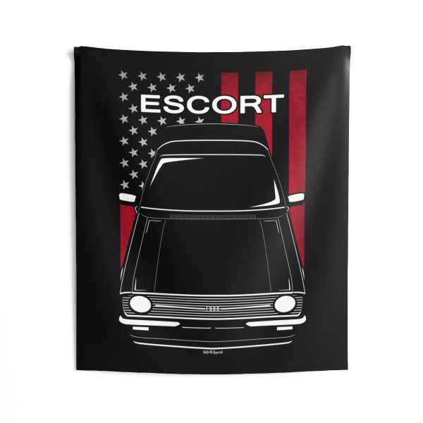 Ford Escort RS1800 1975-1980 Tapestry - US Flag Wall Art 50 x 60 inch by Auto Art Apparel