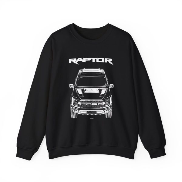 Ford F 150 Raptor 2021-2023 Crewneck Sweatshirt Black by Auto Art Apparel
