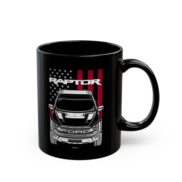 Ford F 150 Raptor 2021-2023 Mug - US Flag Coffee Mug 11 oz by Auto Art Apparel