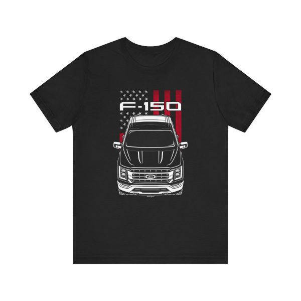 Ford F150 Lariat 2021-2023 T-shirt - US Flag Shirt by Auto Art Apparel