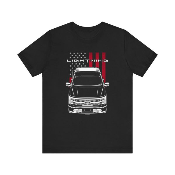 Ford F150 Lightning 2022-2024 T-shirt - US Flag Shirt by Auto Art Apparel
