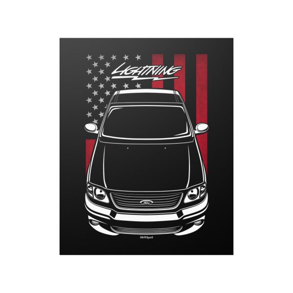 Ford F150 SVT Lightning 1999-2004 Poster - US Flag Print 16 x 20 inch by Auto Art Apparel