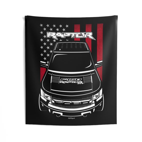 Ford F150 SVT Raptor 2010-2014 Tapestry - US Flag Wall Art 50 x 60 inch by Auto Art Apparel