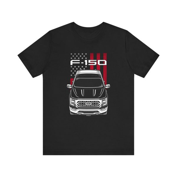 Ford F150 XLT 2021-2023 T-shirt - US Flag Shirt by Auto Art Apparel