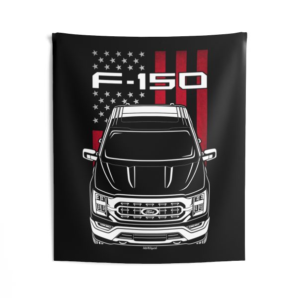 Ford F150 XLT 2021-2023 Tapestry - US Flag Wall Art 50 x 60 inch by Auto Art Apparel