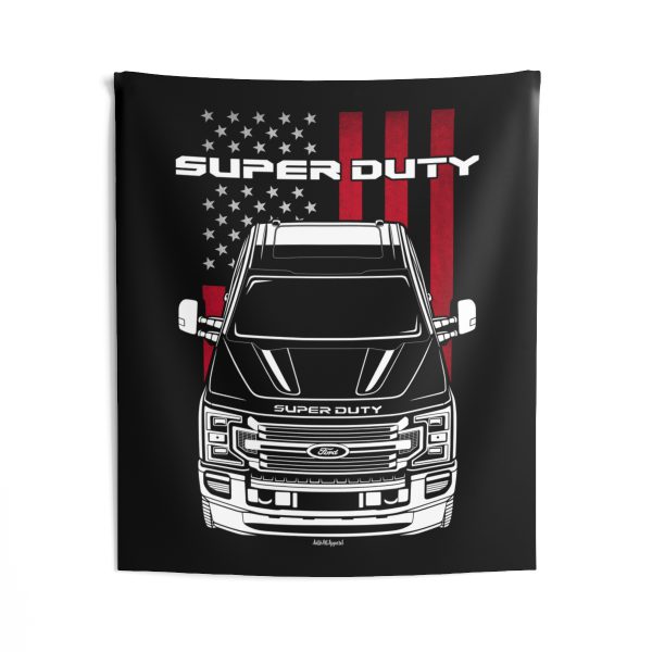 Ford F350 Super duty Limited Edition 2020-2022 Tapestry - US Flag Wall Art 50 x 60 inch by Auto Art Apparel