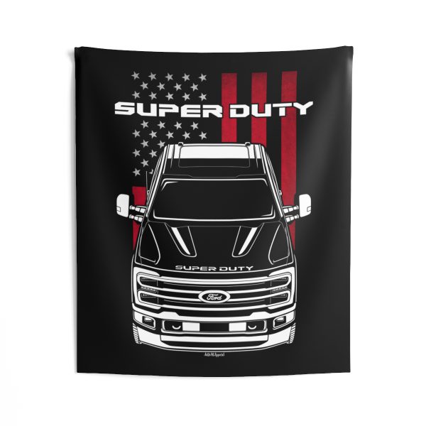 Ford F350 Super duty Limited Edition 2023-2024 Tapestry - US Flag Wall Art 50 x 60 inch by Auto Art Apparel