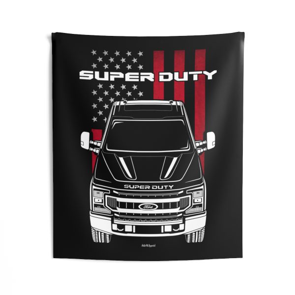 Ford F350 Super Duty XLT 2020-2022 Tapestry - US Flag Wall Art 50 x 60 inch by Auto Art Apparel