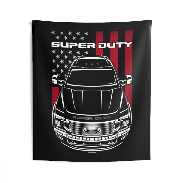 Ford F450 Super Duty Platinum 2020 Tapestry - US Flag Wall Art 50 x 60 inch by Auto Art Apparel