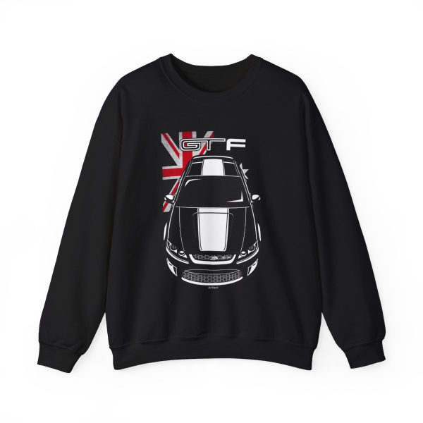 Ford Falcon GT-F 351 White Stripe Sweatshirt - Australia Flag Crewneck Black by Auto Art Apparel