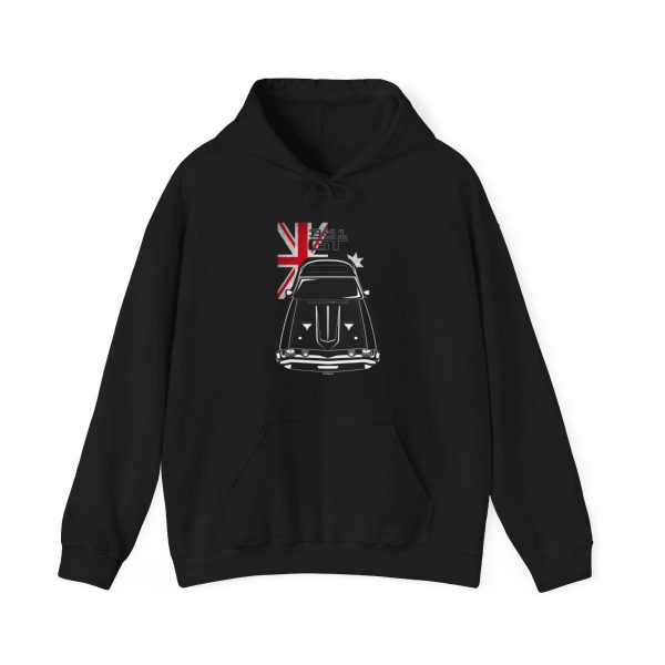 Ford Falcon XA GT 351 Black Hoodie - Australia Flag Hooded Sweatshirt Black by Auto Art Apparel