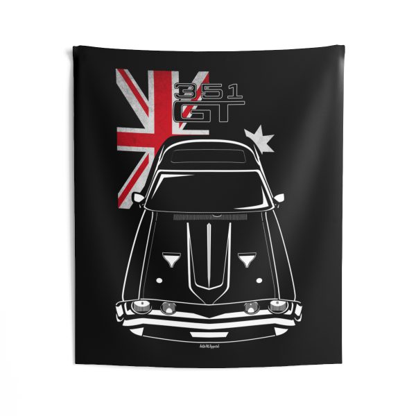 Ford Falcon XA GT 351 Black Tapestry - Australia Flag Wall Art 50 x 60 inch by Auto Art Apparel