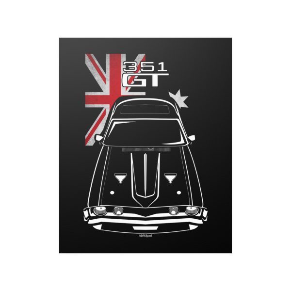Ford Falcon XA GT 351 Poster - Australia Flag Print 16 x 20 inch by Auto Art Apparel