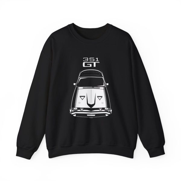 Ford Falcon XA GT 351 White Crewneck Sweatshirt Black by Auto Art Apparel