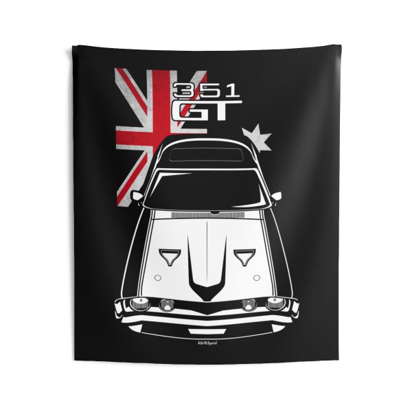 Ford Falcon XA GT 351 White Tapestry - Australia Flag Wall Art 50 x 60 inch by Auto Art Apparel