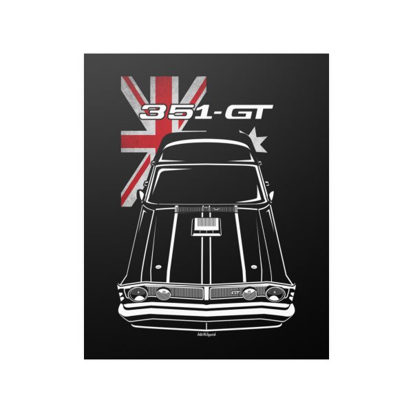 Ford Falcon XY GTHO Phase 3 Poster - Australia Flag Print 16 x 20 inch by Auto Art Apparel