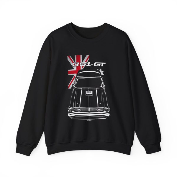 Ford Falcon XY GTHO Phase 3 Sweatshirt - Australia Flag Crewneck Black by Auto Art Apparel