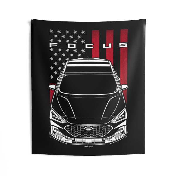 Ford Focus 2022-2024 Tapestry - US Flag Wall Art 50 x 60 inch by Auto Art Apparel