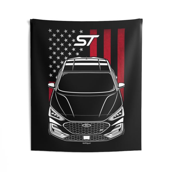 Ford Focus ST 2022-2024 Tapestry - US Flag Wall Art 50 x 60 inch by Auto Art Apparel