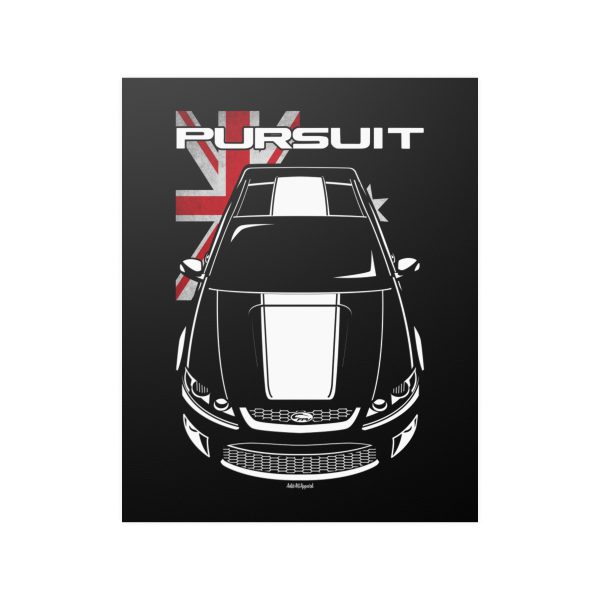 Ford FPV Pursuit UTE White Stripe Poster - Australia Flag Print 16 x 20 inch by Auto Art Apparel