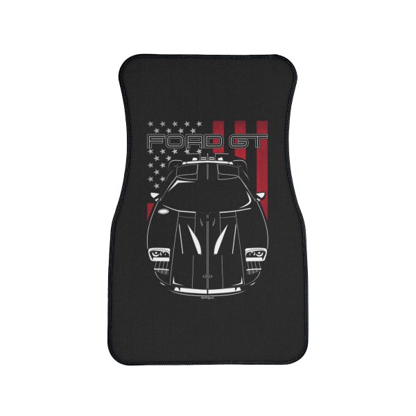 Ford GT 2005-2006 Black Stripes Car Mat - US Flag Floor Mats Front Carpet Floor Mats by Auto Art Apparel