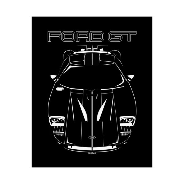 Ford GT 2005-2006 Black Stripes Poster 16 x 20 inch by Auto Art Apparel