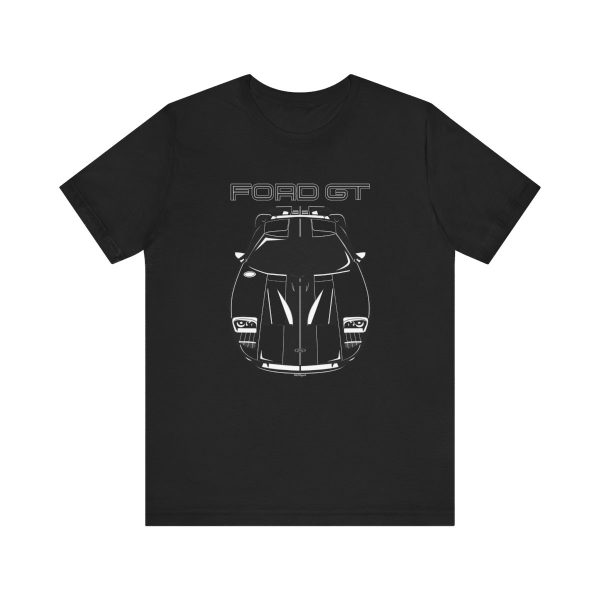 Ford GT 2005-2006 Black Stripes T-shirt Black by Auto Art Apparel