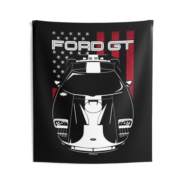 Ford GT 2005-2006 Gulf Edition Tapestry - US Flag Wall Art 50 x 60 inch by Auto Art Apparel