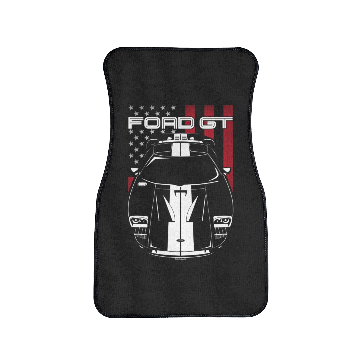 Ford GT 2005-2006 White Stripes Car Mat - US Flag Floor Mats Front Carpet Floor Mats by Auto Art Apparel