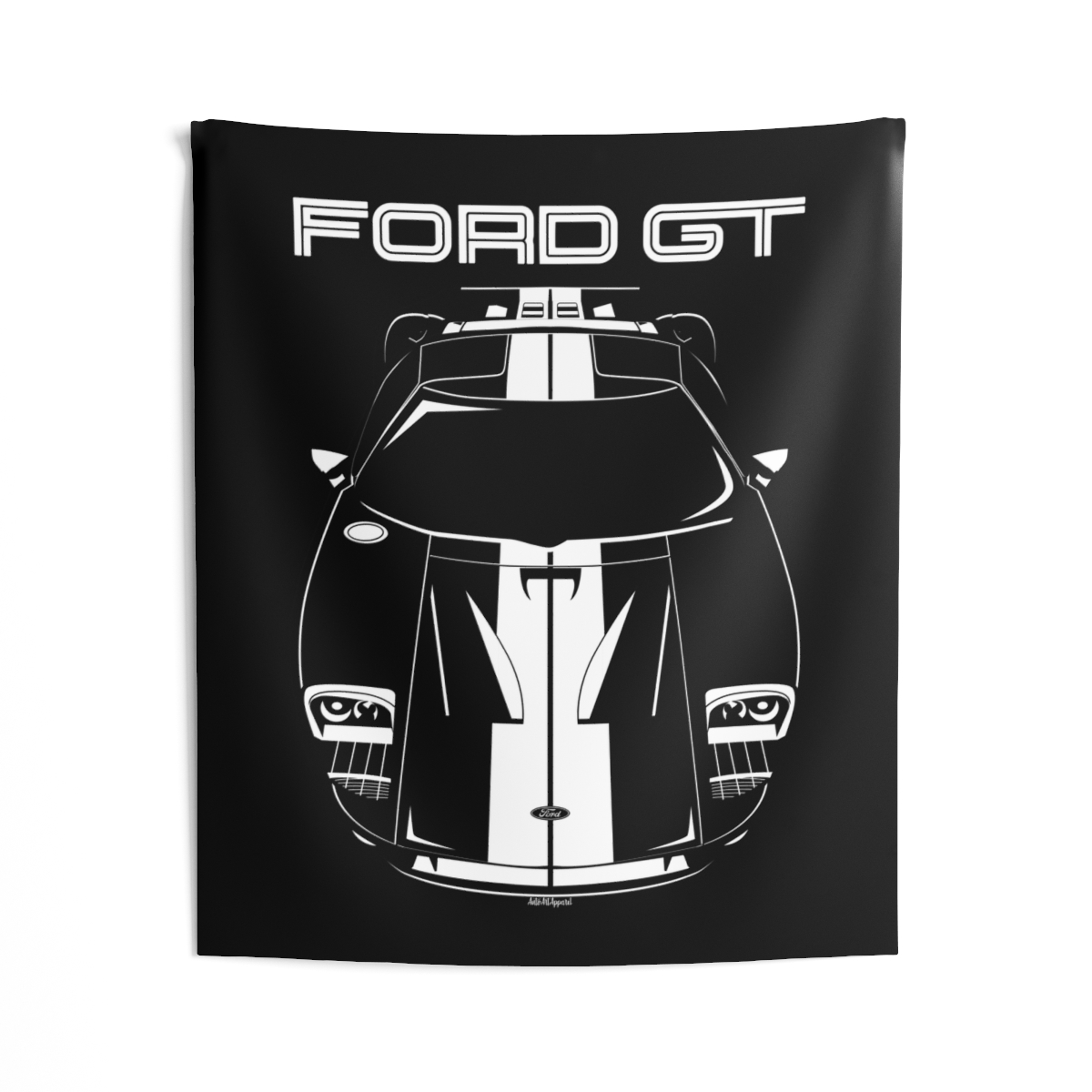Ford GT 2005-2006 White Stripes Tapestry 50 x 60 inch by Auto Art Apparel