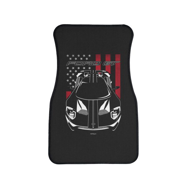 Ford GT 2017-2022 Black Stripes Car Mat - US Flag Floor Mats Front Carpet Floor Mats by Auto Art Apparel