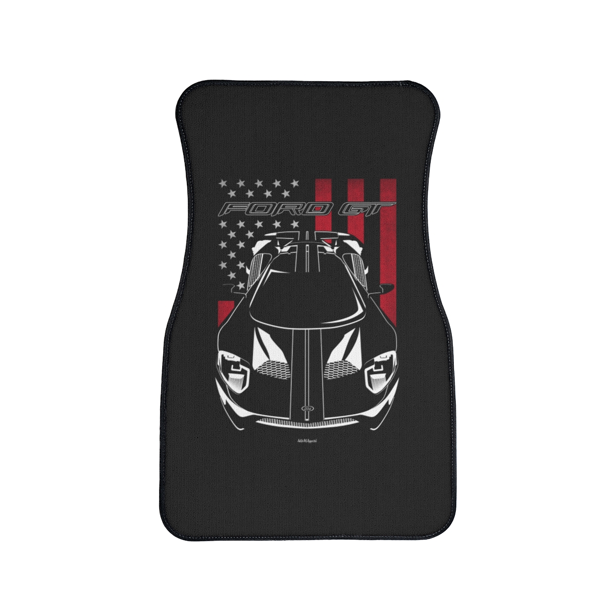 Ford GT 2017-2022 Black Stripes Car Mat - US Flag Floor Mats Front Carpet Floor Mats by Auto Art Apparel