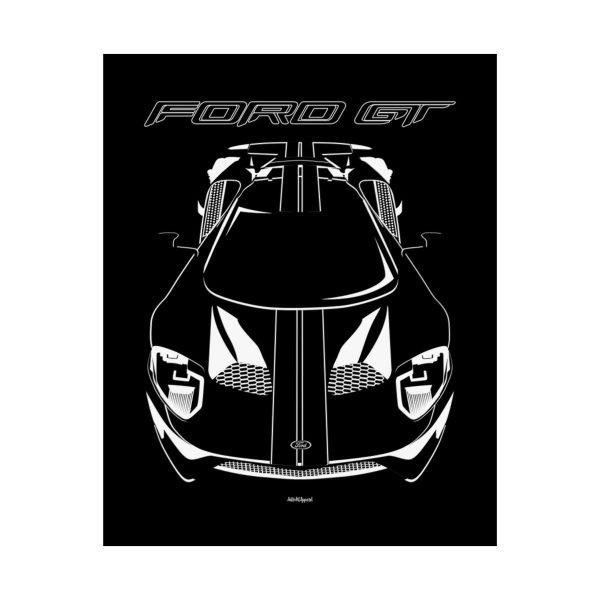 Ford GT 2017-2022 Black Stripes Poster 16 x 20 inch by Auto Art Apparel