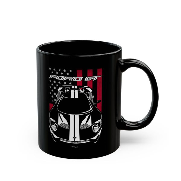 Ford GT 2017-2022 White Stripes Mug - US Flag Coffee Mug 11 oz by Auto Art Apparel
