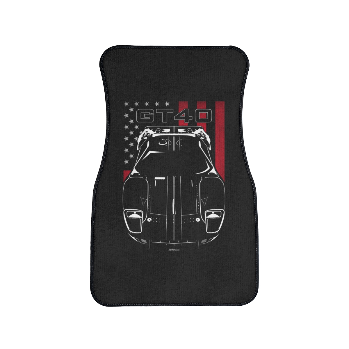 Ford GT40 Black Stripes Car Mat - US Flag Floor Mats Front Carpet Floor Mats by Auto Art Apparel