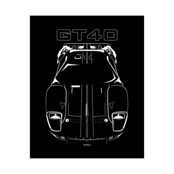 Ford GT40 Black Stripes Poster 16 x 20 inch by Auto Art Apparel