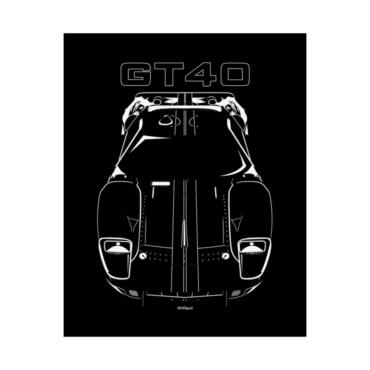 Ford GT40 Black Stripes Poster 16 x 20 inch by Auto Art Apparel