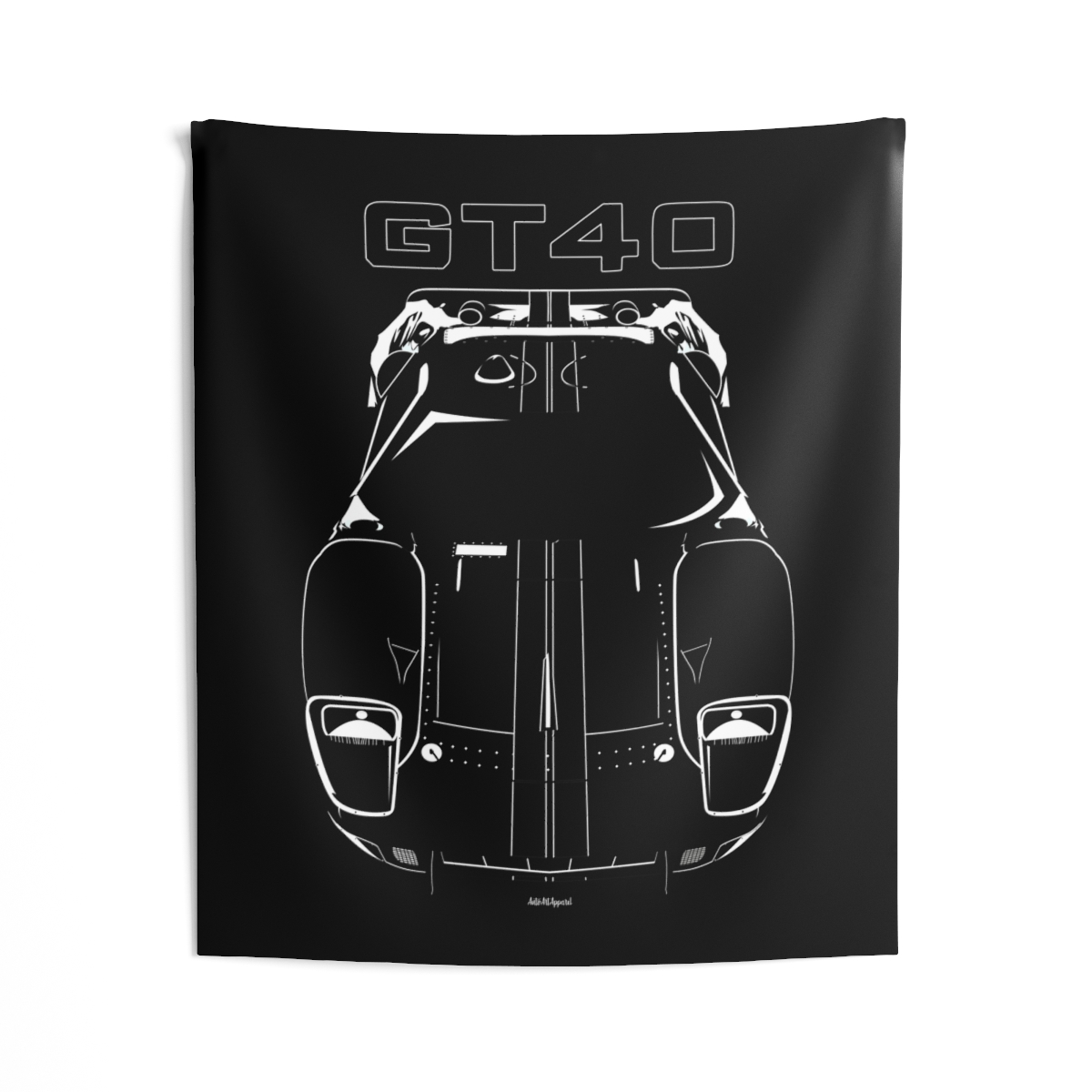 Ford GT40 Black Stripes Tapestry 50 x 60 inch by Auto Art Apparel