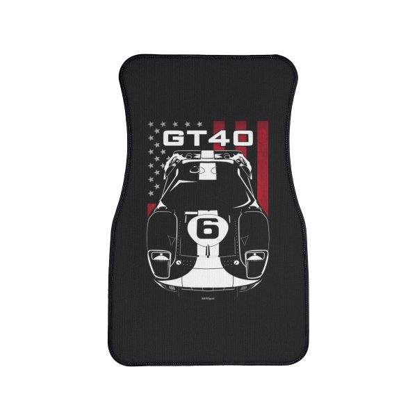 Ford GT40 Gulf Edition Car Mat - US Flag Floor Mats Front Carpet Floor Mats by Auto Art Apparel