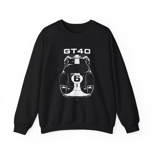 Ford GT40 Gulf Edition Crewneck Sweatshirt Black by Auto Art Apparel