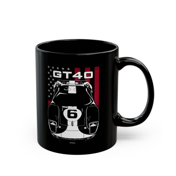 Ford GT40 Gulf Edition Mug - US Flag Coffee Mug 11 oz by Auto Art Apparel