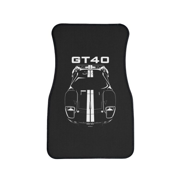 Ford GT40 White Stripes Car Mat Front Carpet Floor Mats by Auto Art Apparel