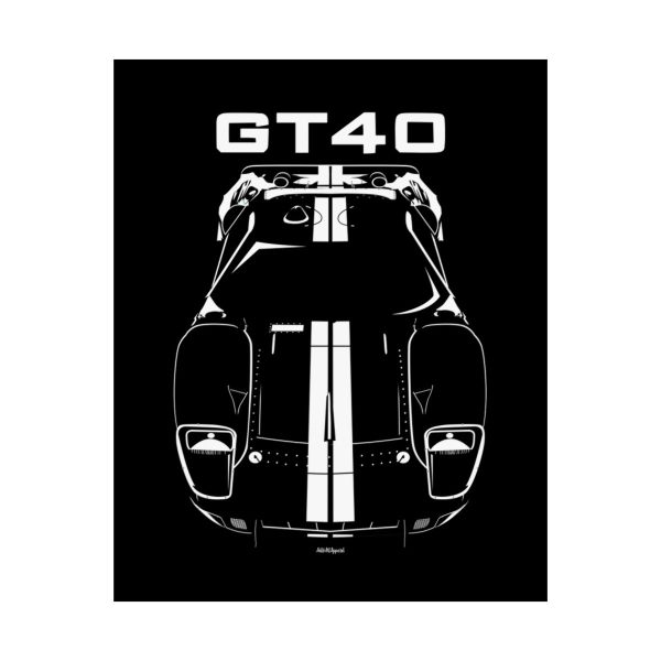 Ford GT40 White Stripes Poster 16 x 20 inch by Auto Art Apparel