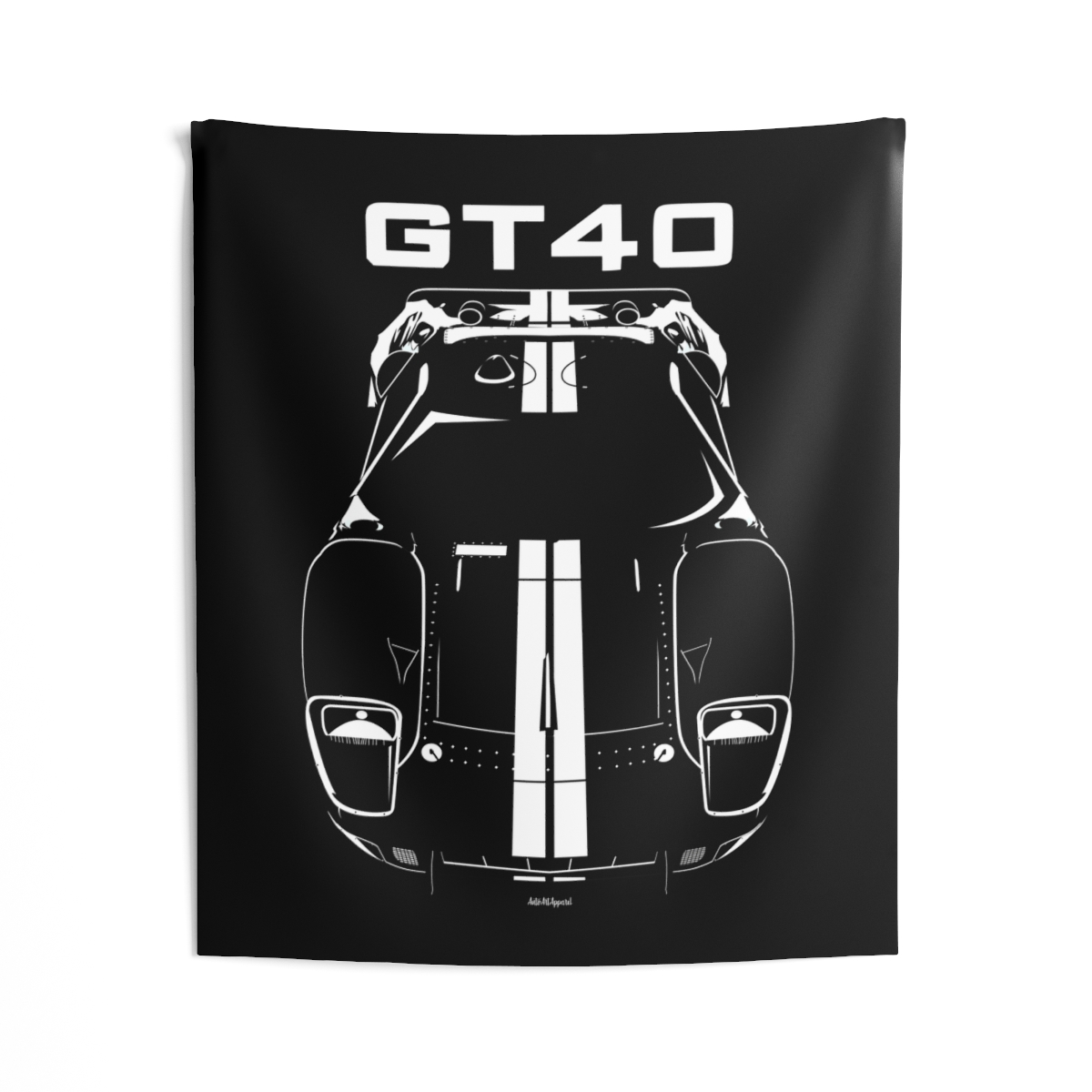 Ford GT40 White Stripes Tapestry 50 x 60 inch by Auto Art Apparel