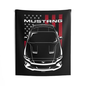 Ford Mustang 2018-2023 Tapestry - US Flag Wall Art 50 x 60 inch by Auto Art Apparel