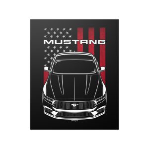 Ford Mustang 2024 Poster - US Flag Print 16 x 20 inch by Auto Art Apparel