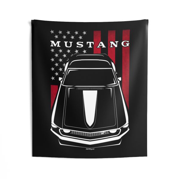 Ford Mustang Boss 1969 Tapestry - US Flag Wall Art 50 x 60 inch by Auto Art Apparel