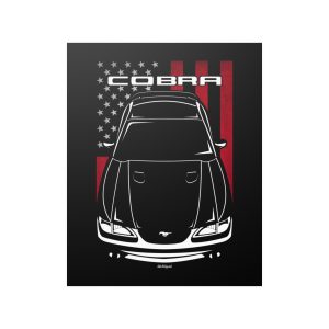 Ford Mustang Cobra 1994-1998 Poster - US Flag Print 16 x 20 inch by Auto Art Apparel