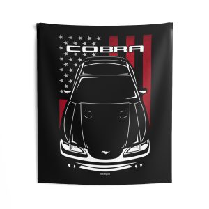 Ford Mustang Cobra 1994-1998 Tapestry - US Flag Wall Art 50 x 60 inch by Auto Art Apparel